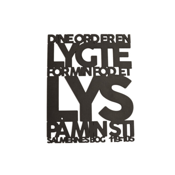 Dine ord er en lygte | Træskilt | Salmernes bog 119:105 | Bibelvers