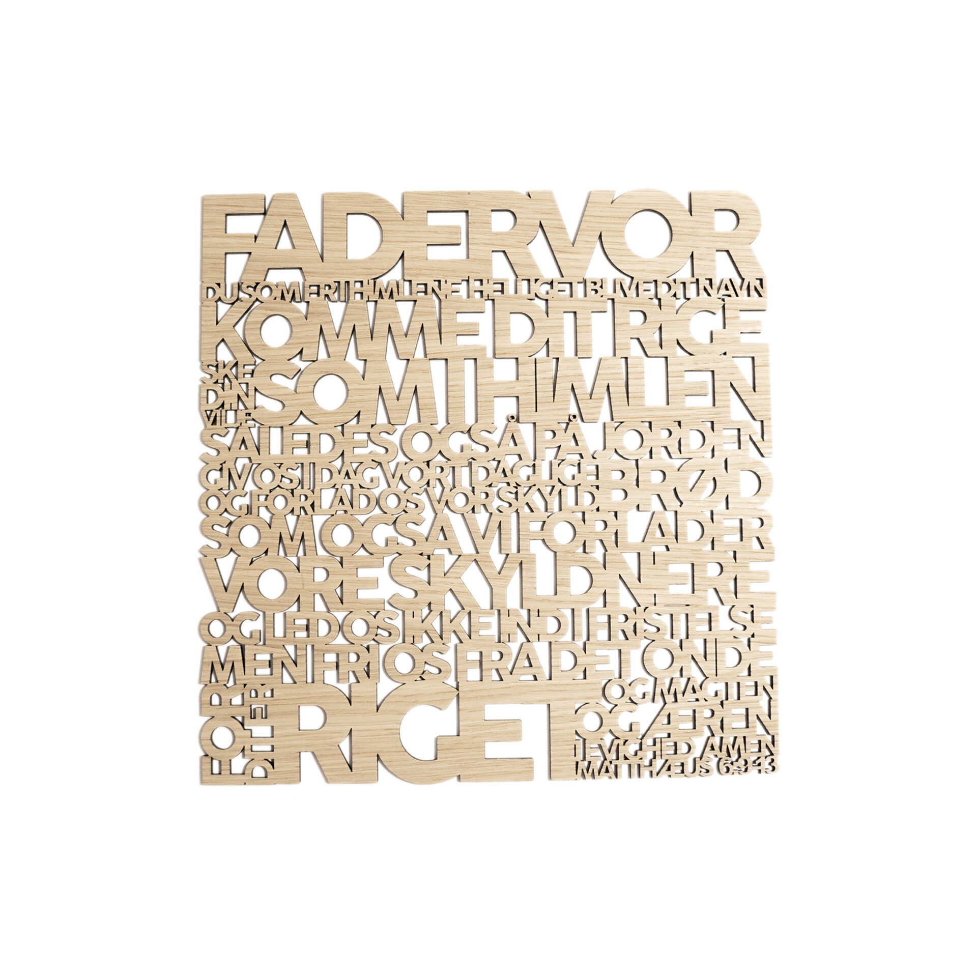 Fadervor 2.0 Fadervor | Træskilt | Matthæus 6:9-13 | Bibelvers