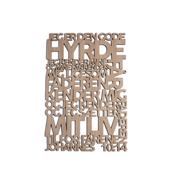 Jeg er den gode hyrde | Træskilt | Johannes 10:14-15 | Bibelvers