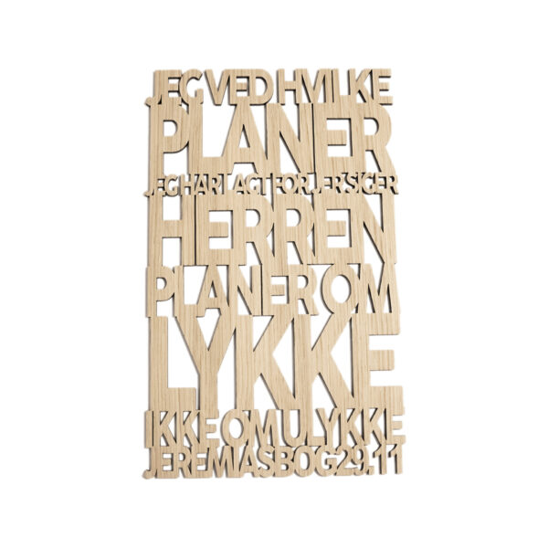 Jeg ved hvilke planer jeg har lagt 2.0 Jeg ved hvilke planer jeg har lagt for jer | Træskilt | Jeramias 19:11 | Bibelvers