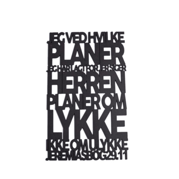 Jeg ved hvilke planer jeg har lagt 3.0 Jeg ved hvilke planer jeg har lagt for jer | Træskilt | Jeramias 19:11 | Bibelvers