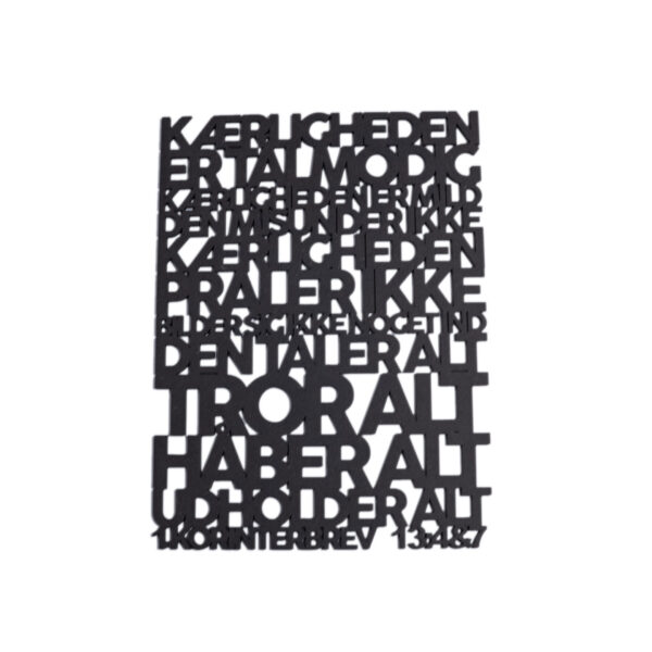 Kærligheden er tålmodig 3.0 Kærligheden er tålmodig | Træskilt | 1. Korinterbrev 13:4-7 | Bibelvers