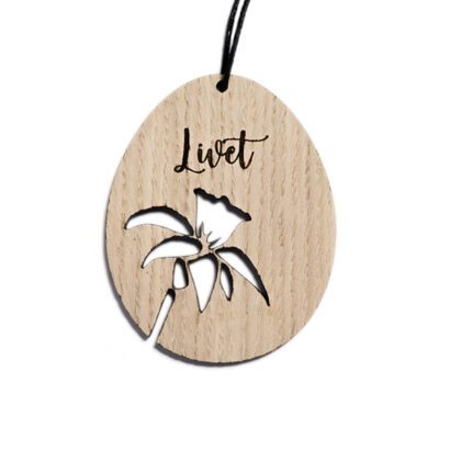 Påskeæg - Påskelilje - med tekst