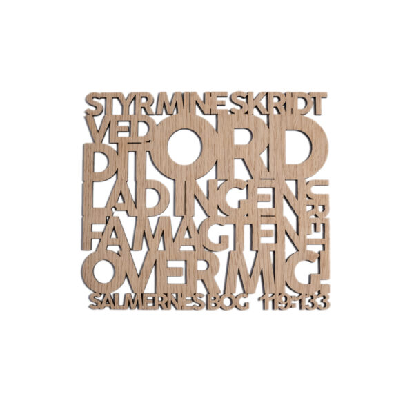 Styr mine skridt ved dit ord | Træskilt | Salmernes bog 119:133 | Bibelvers