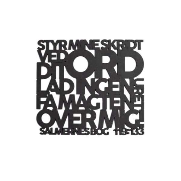 Styr mine skridt ved dit ord | Træskilt | Salmernes bog 119:133 | Bibelvers