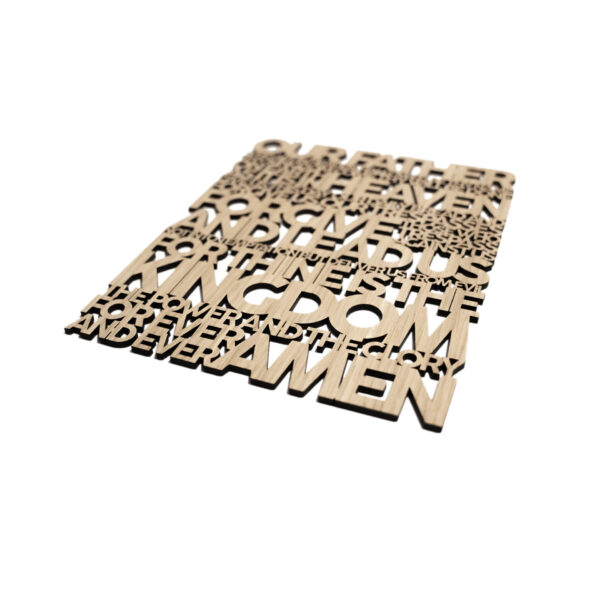 The Lord's Prayer | Træskilt | Matthæus 6:9-13 | Bibelvers