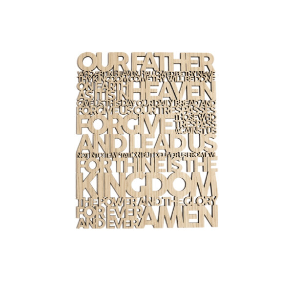 The Lord's Prayer | Træskilt | Matthæus 6:9-13 | Bibelvers